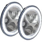 2007-2017 Jeep JK VX LED Headlight Kit - Black Chrome | White Halo
