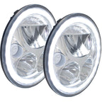 2007-2017 Jeep JK VX LED Headlight Kit - Chrome | White Halo