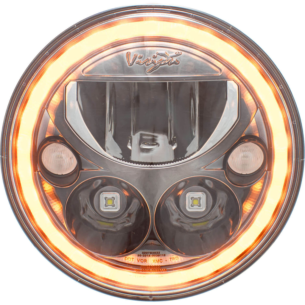 2007-2017 Jeep JK VX LED Headlight Kit - Black Chrome | Amber Halo