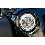 2007-2017 Jeep JK VX LED Headlight Kit - Black Chrome | White Halo