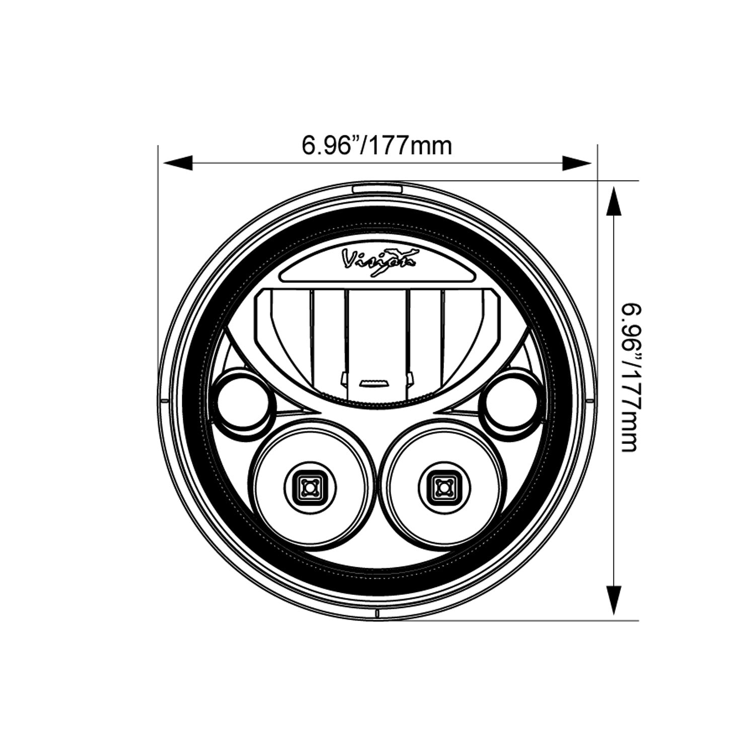 7" VX Series LED Headlight Kit - Chrome | Amber Halo